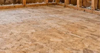 Subfloor verified dry before rebuild