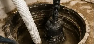 Sump pit cleanup and pump service