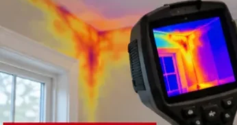Infrared inspection of a ceiling corner